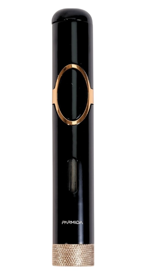 Parmida Tek Torch Pürmüz Siyah Gold Delici Sehpahlı Metal Puro Çakmağı Tr10037