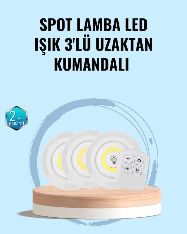 Ev Ofis Kamp İçin Uygun Uzaktan Kumandalı Yapışkanlı Kablosuz Led