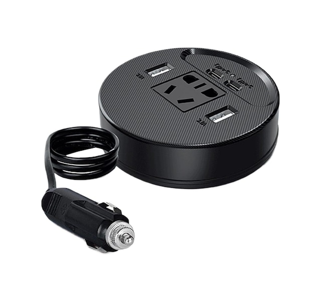 Araç Güç İnvertörü Şarj Cihazı 12-24v 150w 220v Çip Korumalı 2 Adet Usb 2 Adet Type-c 3.1a