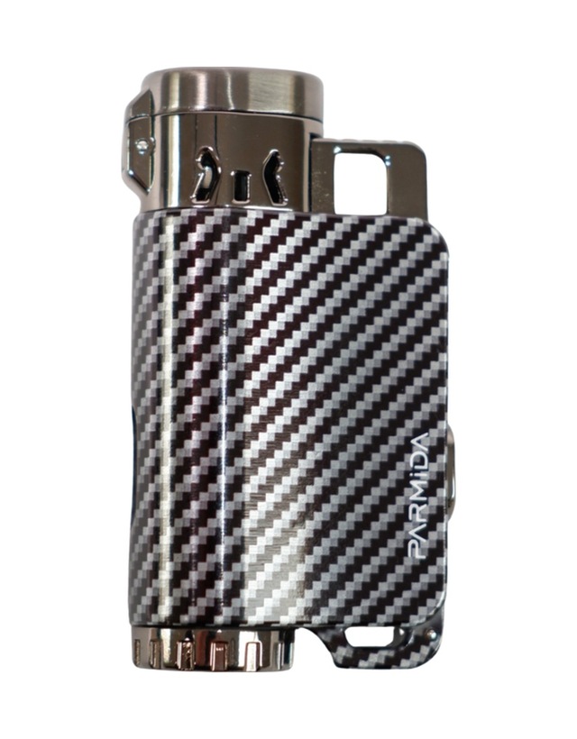Parmida 3 Torch Pürmüz Siyah Karbon Desenli Puro Çakmağı - Tr8976