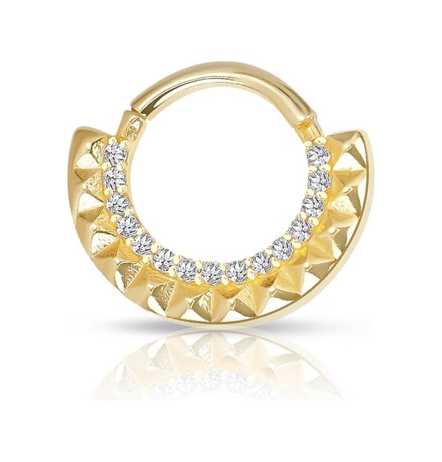 Sıra Taşlı Modelli Altın Helix Piercing