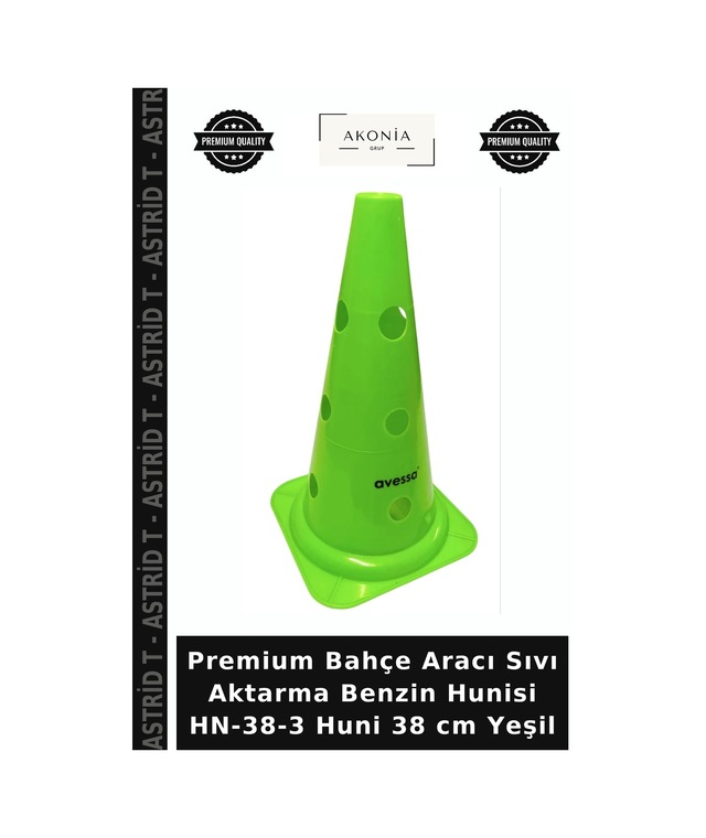 Premium Bahçe Aracı Sıvı Aktarma Benzin Hunisi Hn-38-3 Huni 38 Cm Yeşil