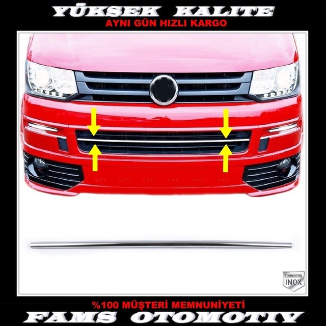 Vw T5 Transporter Krom Ön Tampon Çıtası 2010-2015 P.Çelik