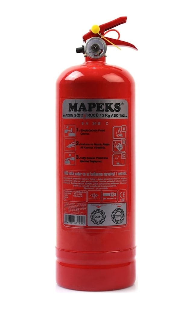 Mapeks Yangın Söndürücü Tüp 2 Kg Bakanlık Onaylı Abc %40 K.k.t