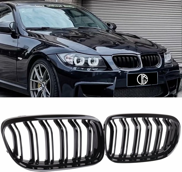 Bmw E90 Çift Çizgi Ön Panjur Izgara 2009-2012 Arası Makyajlı Kasa Parlak Siyah