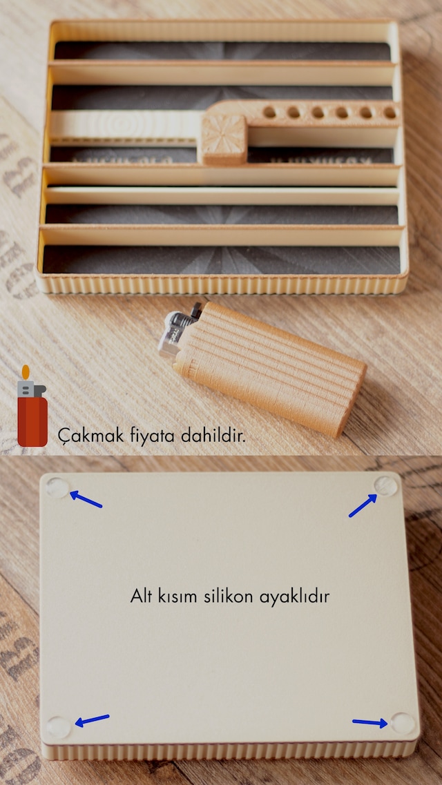 Tabac Tray Tütün Tepsisi - Premium Tasarım Organizer Krem