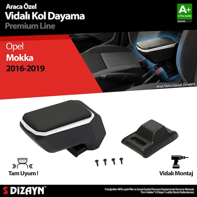 S-dizayn Opel Mokka Abs Vidalı Kol Dayama Kolçak Gri 2016-2019 A+