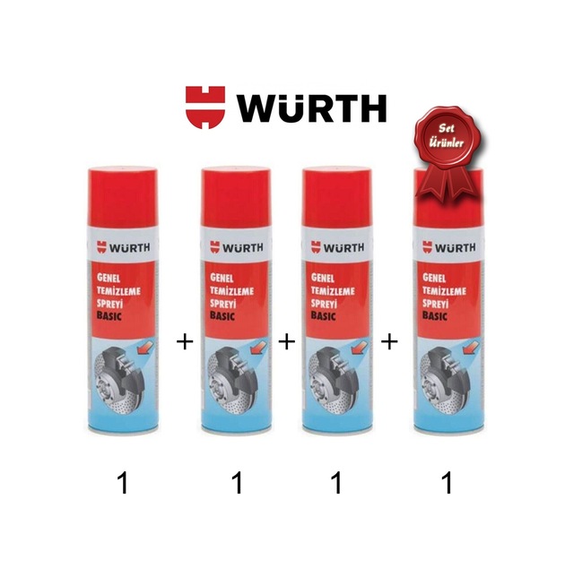 4X Würth Genel Temizleme Spreyi Basic 500 Ml
