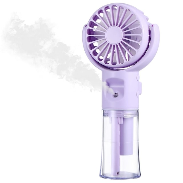 Go İthalat 4 Kademeli Spreyli Şarjlı El Fanı Boyuna Asılabilir Usb Şarjlı Taşınabilir Mini Fan F4