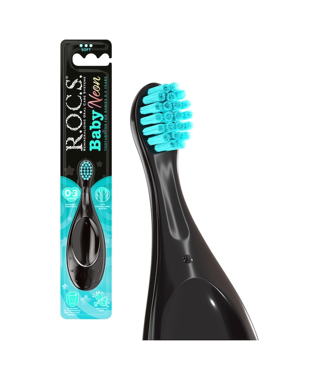 R.o.c.s. Baby Neon 0-3 Yaş Için Ekstra Yumuşak Diş Fırçası - Turkuaz