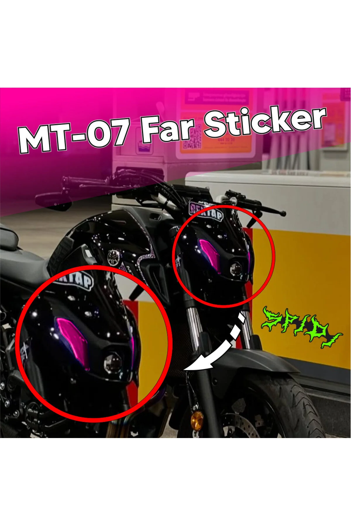 Mt-07 Pembe Far Sticker