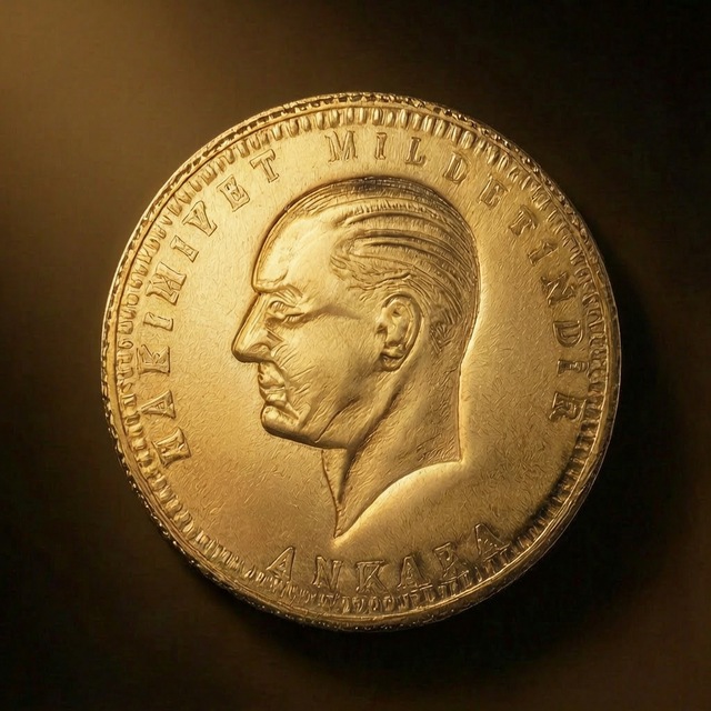 Sanal Kuyumculuk Ata Lira Cumhuriyet Altını Yeni Tarihli 22 Ayar 916 Yaklaşık 7,20 Gram