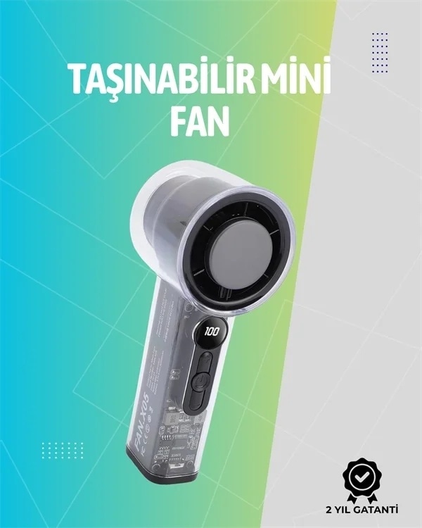 Ers Mini El Fanı 3000mah Pil Type-c Şarj Girişi Kompakt Ve Hafif Tasarım