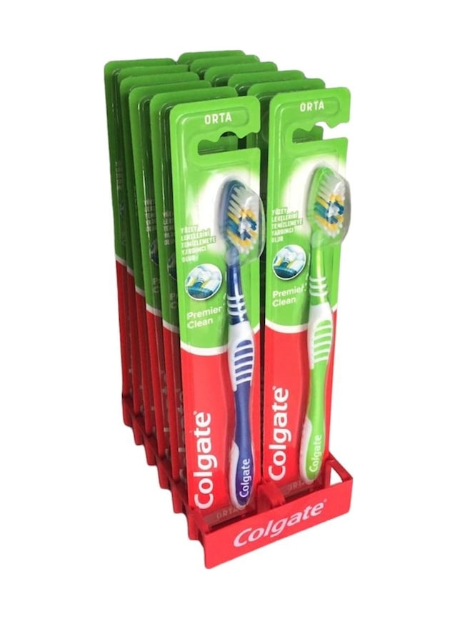 Colgate 12 Adet Colgate Premier Clean Diş Fırçası Orta