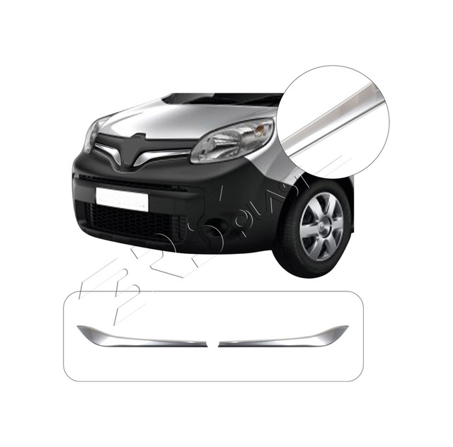 Renault Kangoo Uyumlu 2013-2018 Krom Ön Panjur 2 Parça Paslanmaz Çelik