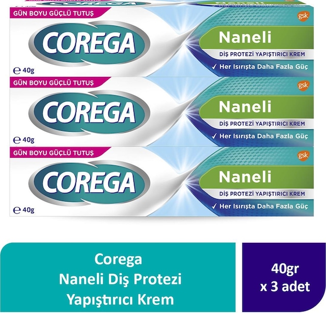 Corega Süper Protez Yapıştırıcı Krem 3 x 40 G