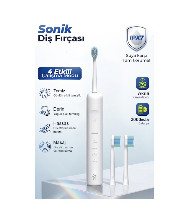 7go 7gmf2 Sonic Elektrikli Diş Fırçası Beyaz