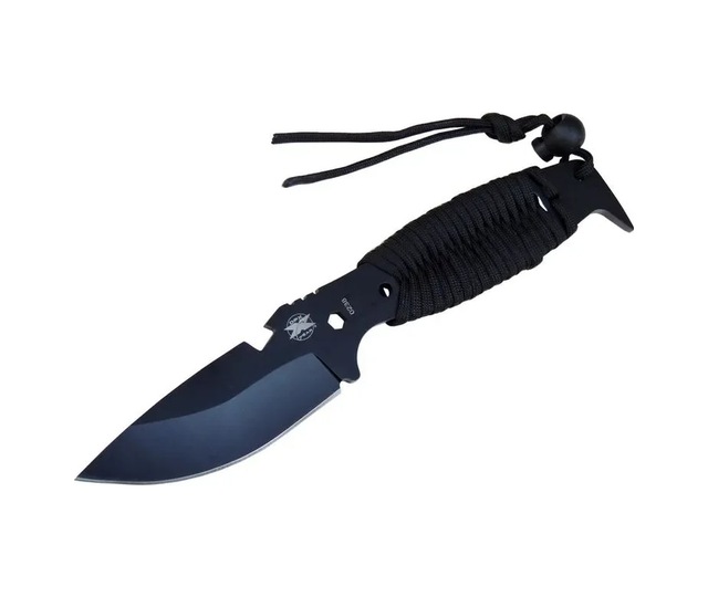 Gear Assault 0238bk Kamp Bıçağı 22,5 Cm - Siyah, Metal & İpli Sap