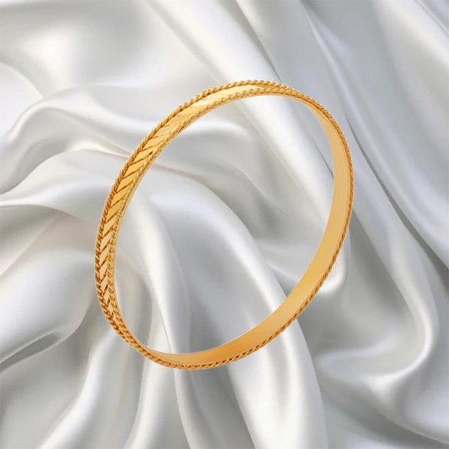 Leva Gold 22 Ayar Aynalı Çapraz Kibrit Çöpü Bilezik 15 Gr