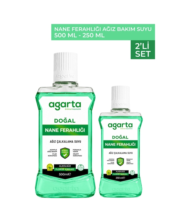 Agarta 2 Li Avantajlı Nane Ağız Bakım Seti 500 Ml Ve 250 Ml