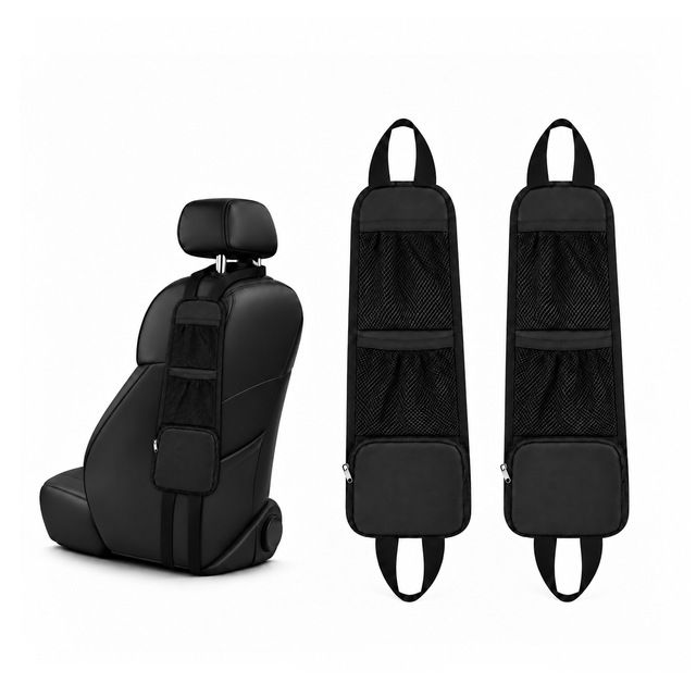 Microcase Araç Koltuk Yanı Organizer Fermuarlı Ve File Cepli Düzenleyici 42 12,5 Cm 2 Ad Al7017