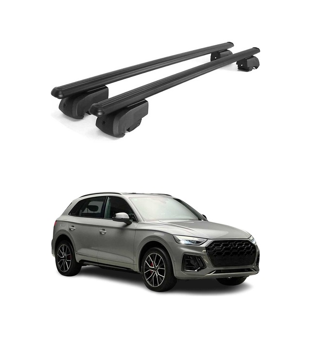 Audi Q5 Iıı 2025-2027 Arası Uyumlu Port Bagaj Taşıyıcı Ara Atkı Alüminyum Siyah 2 Parça