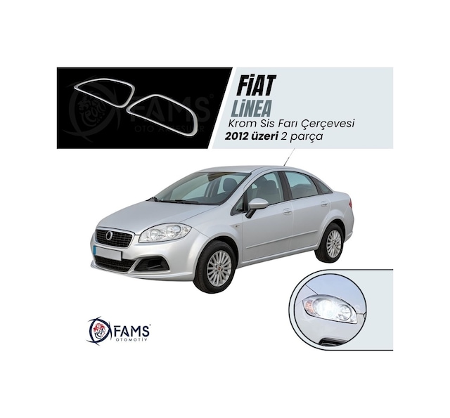 Fiat Linea Krom Sis Farı Çerçevesi 2 Prç. 2012 ve Üzeri P.Çelik