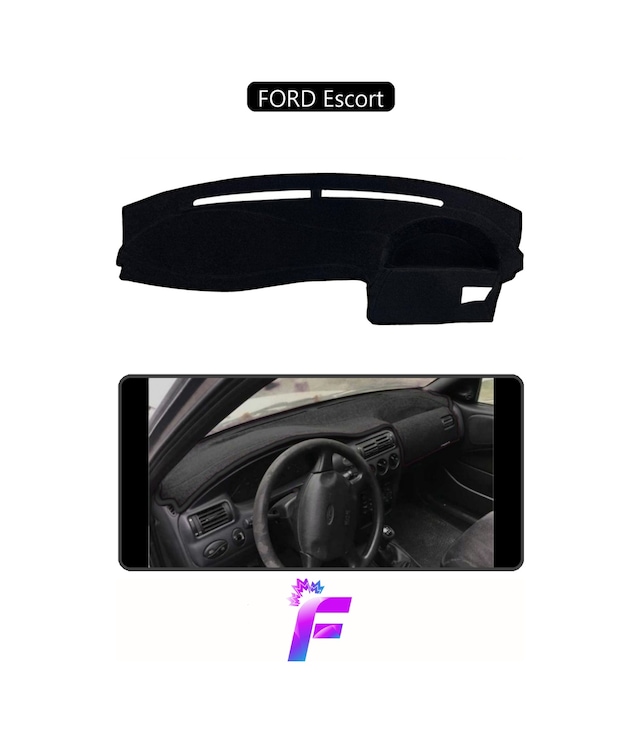 Ford Escort Uyumlu Torpido,panel Örtüsü Hızlı Ve Kolay Montaj Kaymaz Tasarım Tam Uyum F6 Siyah