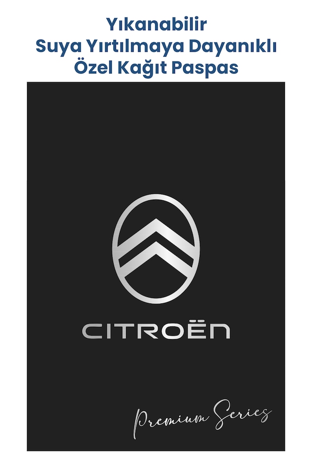 Suya Dayanıklı Yıkanabilir Citroen Oto Paspas Kağıdı Siyah Gümüş