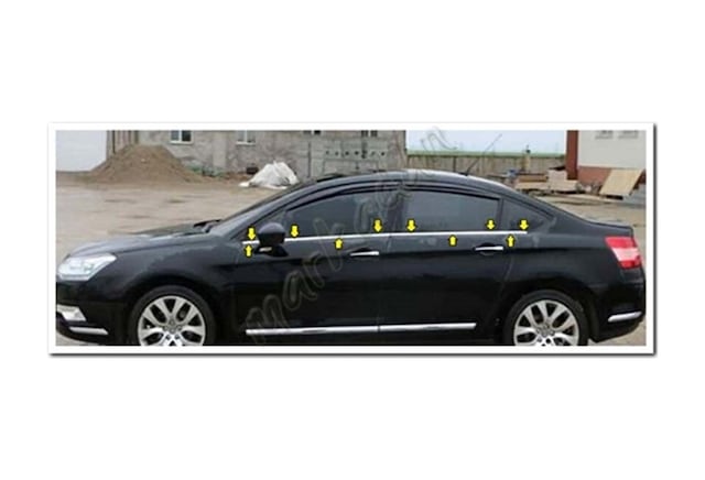 Citroen C5 Krom Cam Çıtası 2008 Sonrası 6 Parça Paslanmaz Çelik