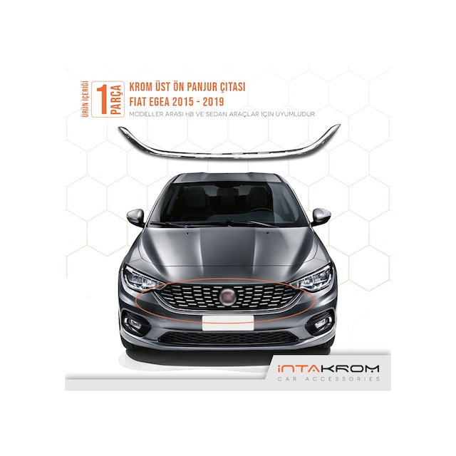 intakrom Fiat Egea Krom Ön Alt Panjur Çıtası Hb - Sd 2015 - 2020 Hb - Sd