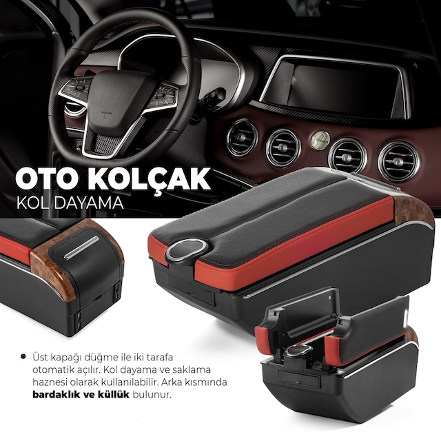 Oto Kol Dayama Kolçak 7 Usb Girişli Tüm Araçlara Uyumlu Kolçak