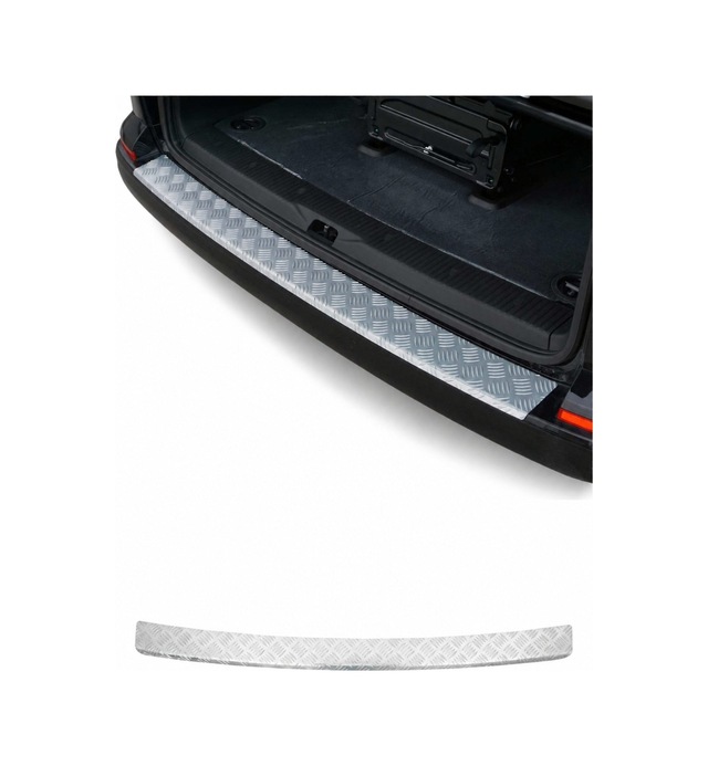 Vw T5 T6 Transporter Multivan Caravelle Çift Arka Kapı 2003-2024 Uyumlu Mat Arka Tampon Eşiği Alu Gümüş