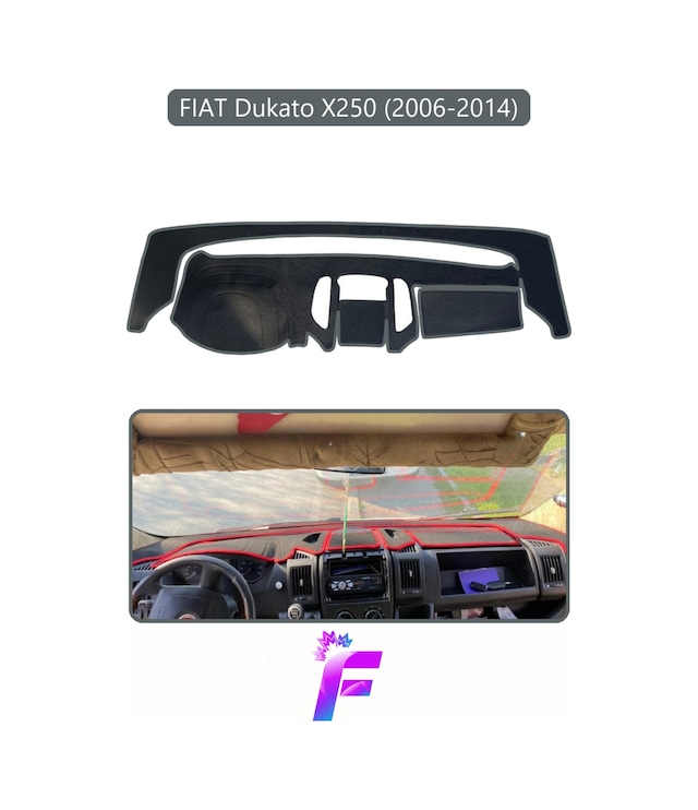 Fıat Ducato 2006-2014 Torpido Örtüsü Güneşten Korur Kolay Montaj Tam Uyum Tam Koruma E50 Torpido Halısı