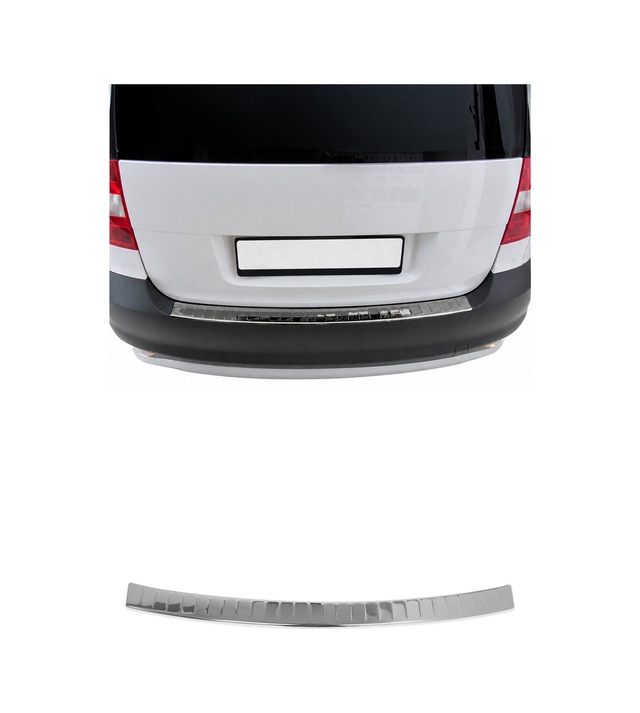 Skoda Yeti 2009-2013 Uyumlu Krom Arka Tampon Eşiği Paslanmaz Çelik
