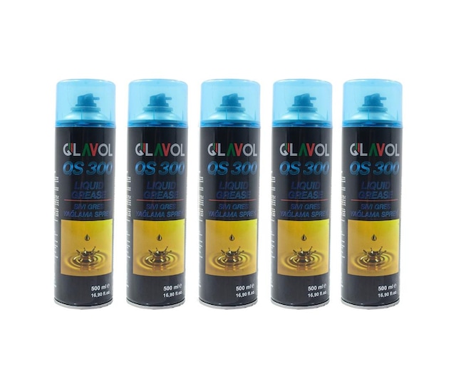 Glavol Sıvı Gres Yağı Spreyi 500Ml Zincir Yağlama Spreyi 5 Adet