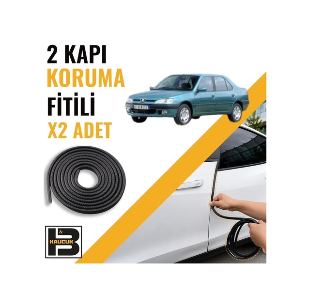 Peugeot 306 Sedan Kapı Koruma Fitili-iki Kapı-siyah-bm1234