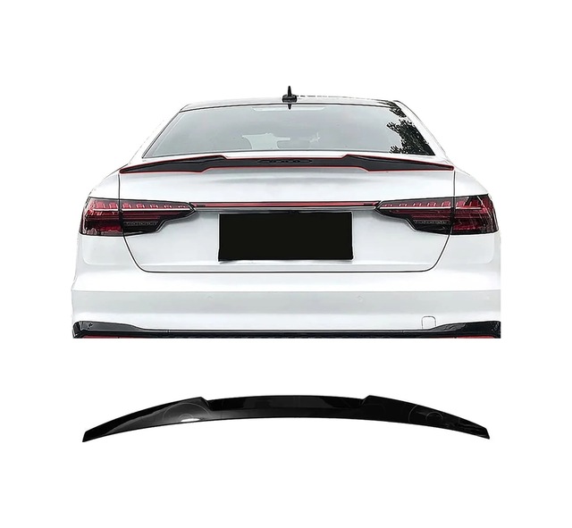 Audi A4 B9 Sedan M4 Bagaj Üstü Spoiler Parlak Siyah Spoyler Plastik İthal 2018+ Uyumlu