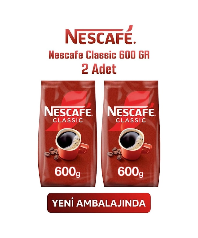 Nescafe Classic 600 Gr 2 Adet Çözünebilir