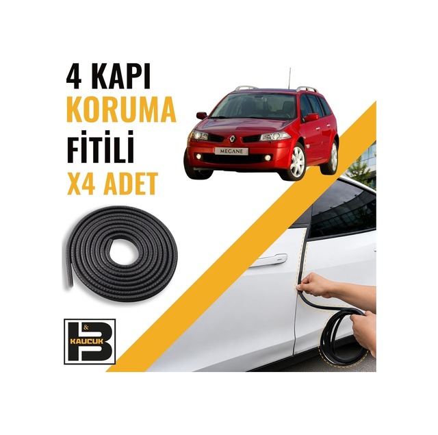 Renault Megane 2 Station Wagon Kapı Koruma Fitili-4 Kapı-siyah-bm2171