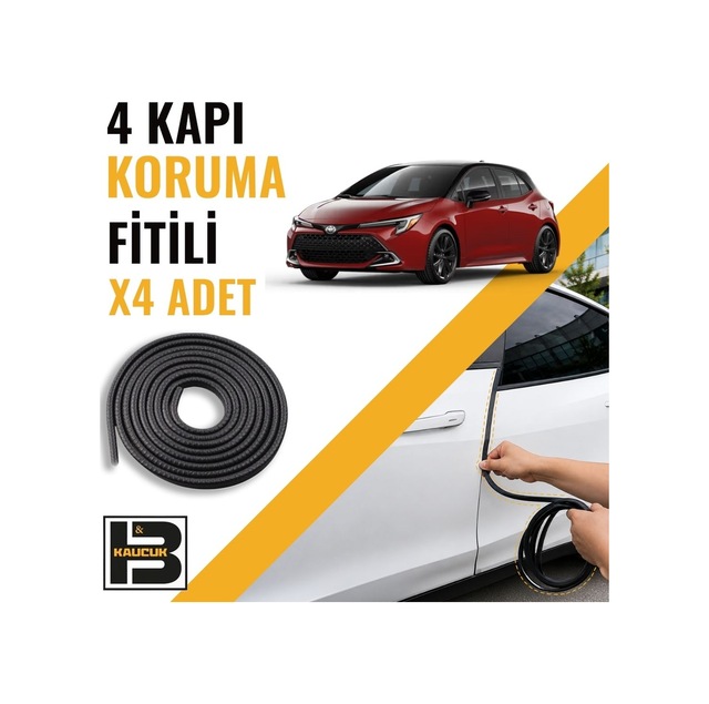 Toyota Corolla Hatchback 2018-2025 Kapı Koruma Fitili-4 Kapı-siyah-bm2302