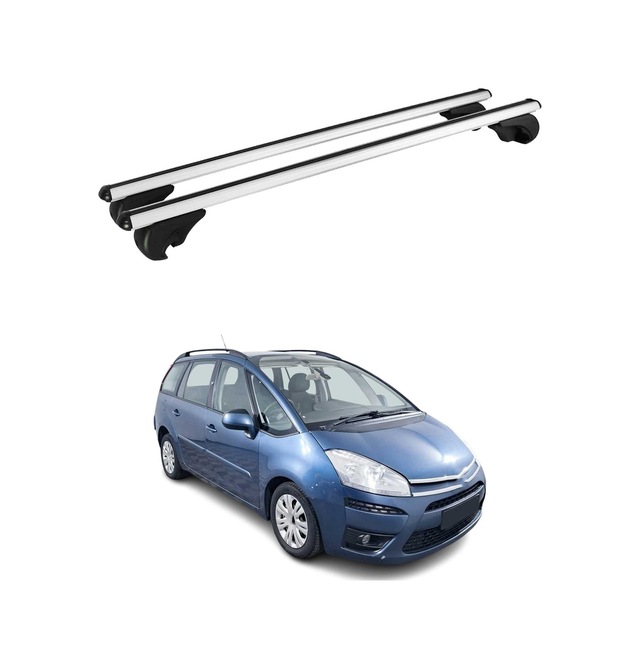Citroën C4 Picasso 2006-2013 Arası Uyumlu Port Bagaj Taşıyıcı Ara Atkı Alüminyum Gümüş 2 Parça