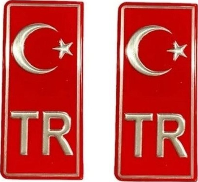 Tr Plaka Krom Sticker 2'li - Türkiye Plaka Krom Stıcker - Türkiye
