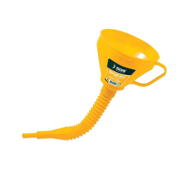 Sgs Çelik Süzgeçli Spiralli Yağ Hunisi - Ağız 160 Mm. - Uzunluk 420 Mm. - 1.2 Lt.