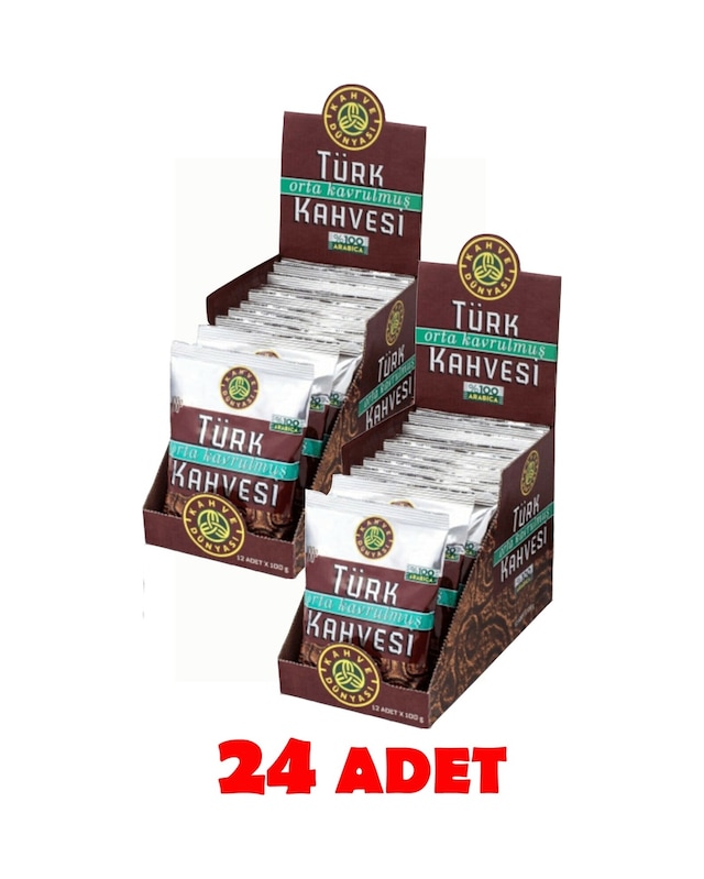 Kahve Dünyası Orta Kavrulmuş Türk Kahvesi 24 x 100 G
