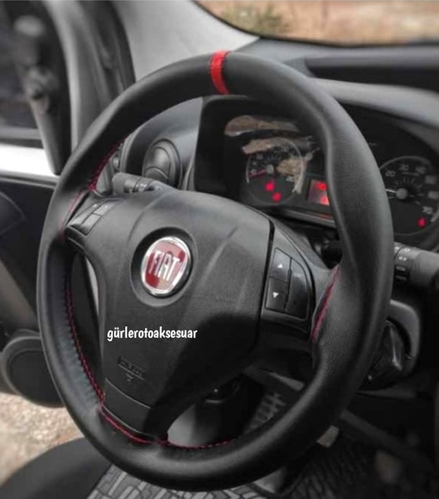 Fiat Fiorino Dikmeli Direksiyon Kılıfı Soft Kırmızı Yüzüklü