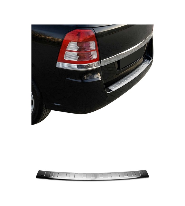 Opel Zafira A B 1999-2014 Uyumlu Krom Arka Tampon Eşiği Paslanmaz Çelik Taşlı Mat