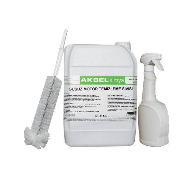 Akbel Susuz Motor Temizleme Sıvısı 5 Lt + Temizleme Fırçası