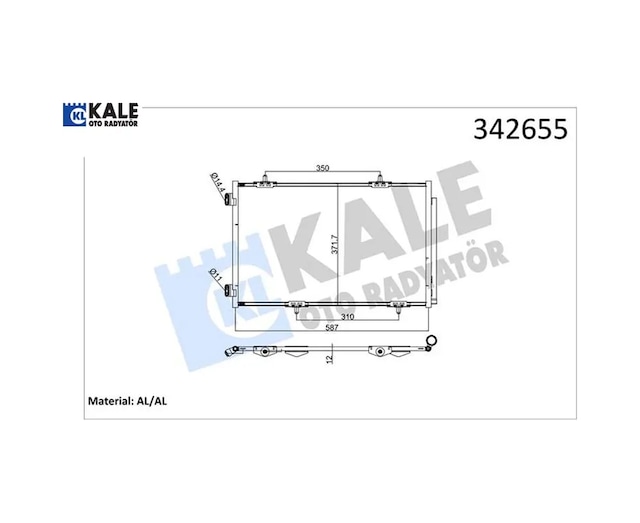 Klima Kondenseri 301-c-elysee 1.2 Vti-1.6 Vti-1.6 Hdi 11/12 587x367x16 Kale Radyatör 9674994280