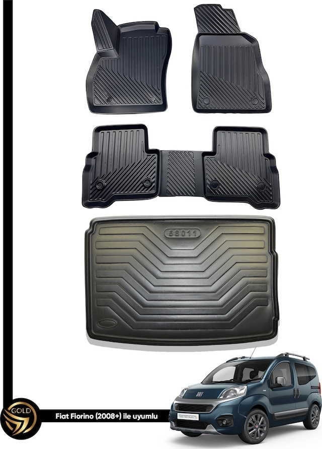Fiat Fiorino 3d Havuzlu Paspas 2008-2023 + Bagaj Havuzu İkili Set